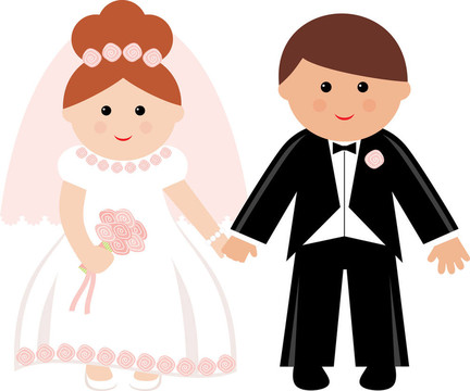 婚禮的夫婦。