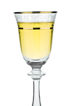 靠近酒杯白葡萄酒分離