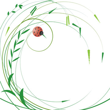 花的背景與Ladybird。