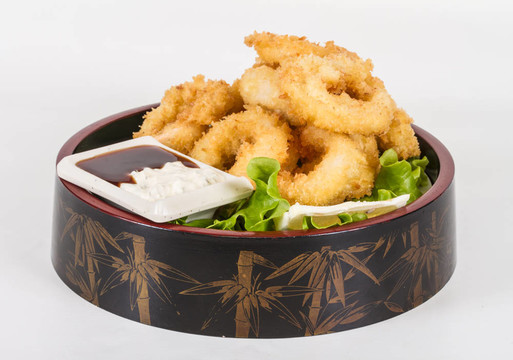 深油炸魷魚圈魷魚沙拉