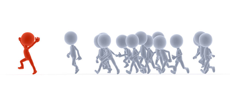 卡通人跑；競爭觀念