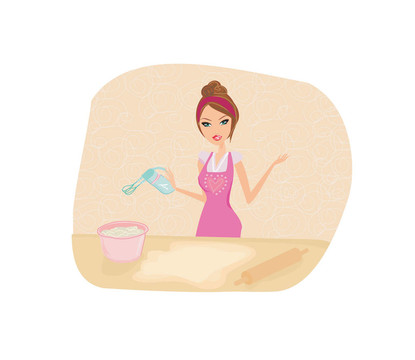 美麗的女人做飯