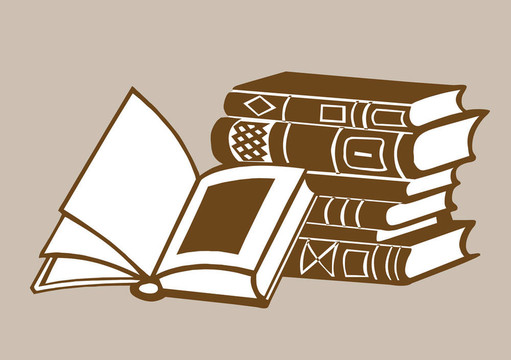棕色背景書；