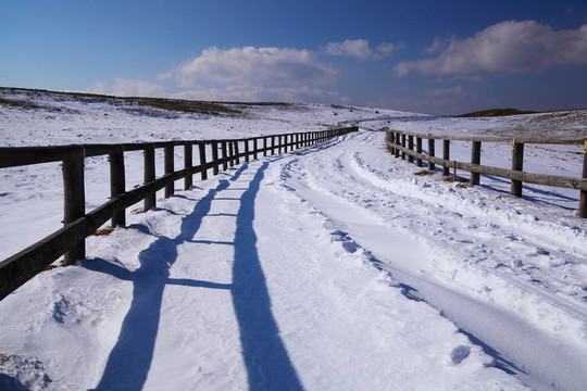 積雪的路上