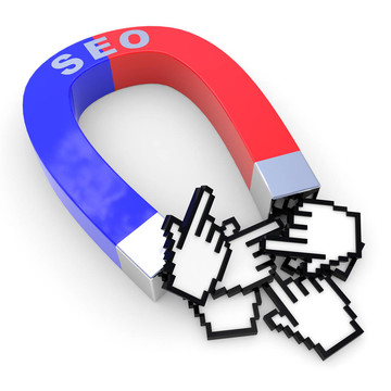 馬蹄形磁鐵吸引兩顏色手游標(biāo)。