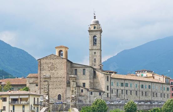 博比奧全景。Emilia Romagna。意大利.