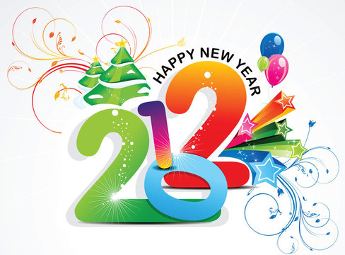 抽象多彩新年
