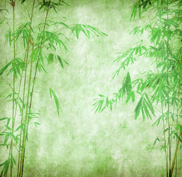 具有手工紙紋理的中國(guó)竹子設(shè)計(jì)
