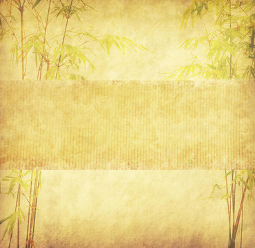 具有手工紙紋理的中國竹子設計