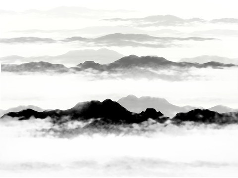 水墨群山 合層