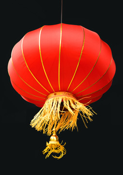佛風中的紅燈籠