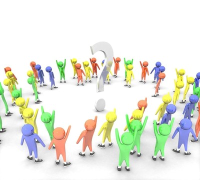 3D人和白色背景上的問(wèn)號(hào)隔離