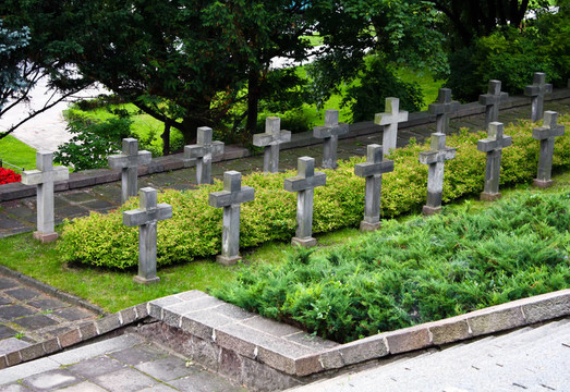 在亞力山大城堡的墓地。華沙。波蘭