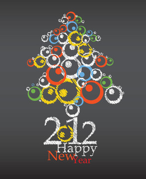 新年抽象樹