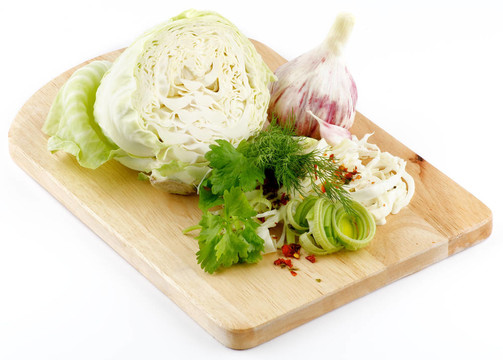 一套卷心菜和生蔬菜