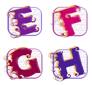 字母E；F；G；h
