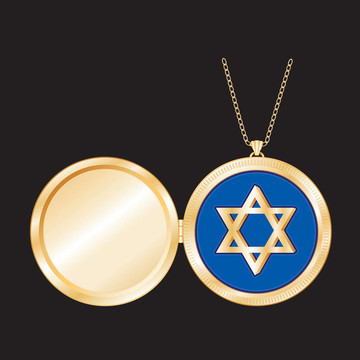 明星David Gold Locket；項(xiàng)鏈