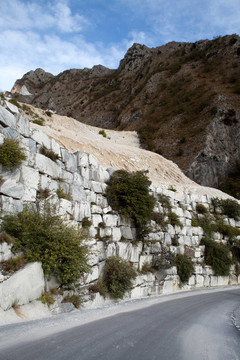大理石采石場(chǎng)——濱海阿爾卑斯山脈；Carrara；托斯卡納；意大利