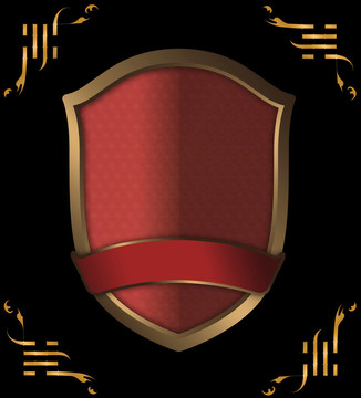 紅金色盾牌。