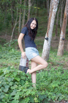 亞洲泰國森林美女