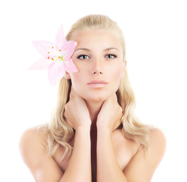 美女與lily flower