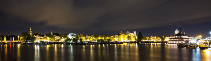 夜晚的阿姆斯特丹全景