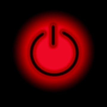 黑色背景電源按鈕