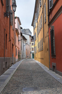 小巷。皮亞琴察。Emilia Romagna。意大利.