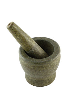 裂紋成分烹飪石杵和臼。