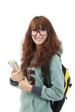 年輕微笑的女學(xué)生