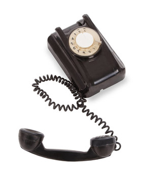 老黑telephobe孤立在白色