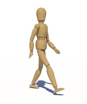 木頭人走路。3D渲染
