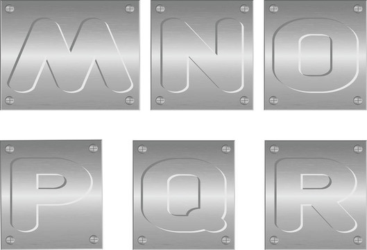 浮雕字母和數(shù)字