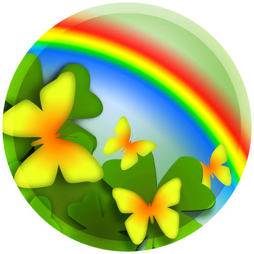 蝴蝶和Colorful Rainbow