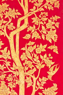 傳統(tǒng)泰國式寺廟門畫