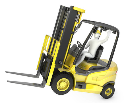 摘要叉車(chē)中的白車(chē)身；后輪平衡