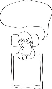 小女孩睡覺(jué)與字泡