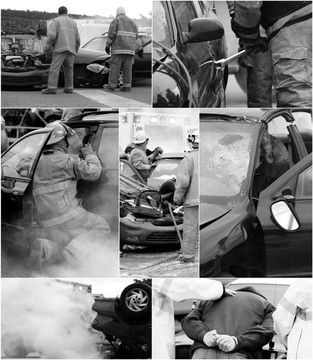 車禍現場拼貼。