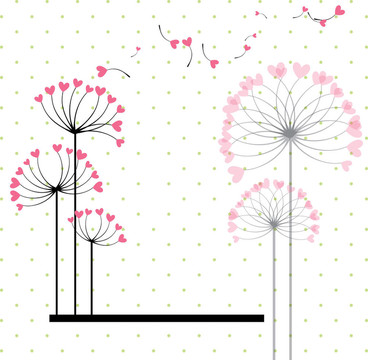 摘要愛(ài)花的圓點(diǎn)背景