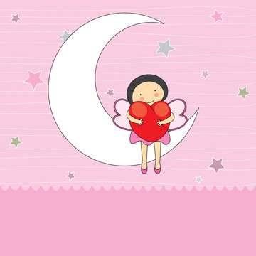 仙女坐在月亮上