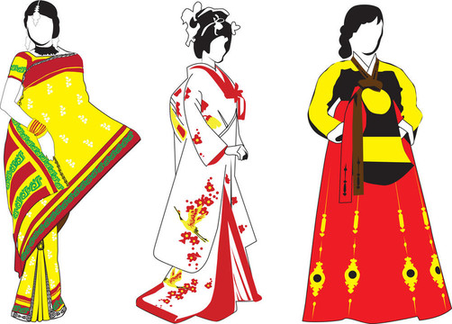 穿著民族服裝的婦女