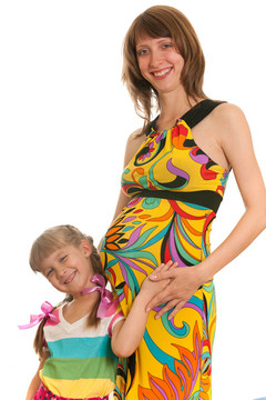 笑孕婦和她的大女兒
