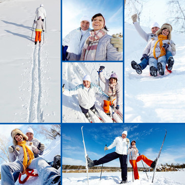 滑雪者在公園