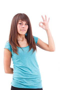 一個(gè)好女人的手勢(shì)符號(hào)