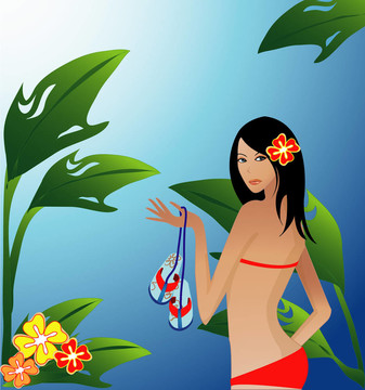 女人在夏天