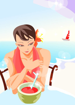 女人在夏天