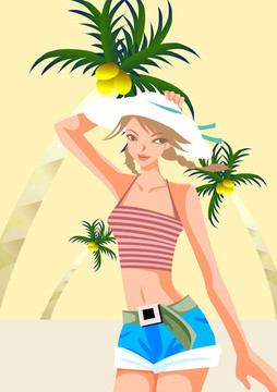 女人在夏天