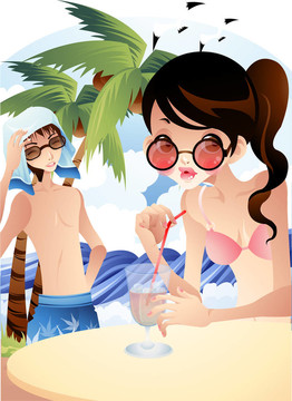 女人在夏天