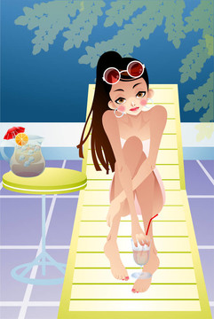女人在夏天
