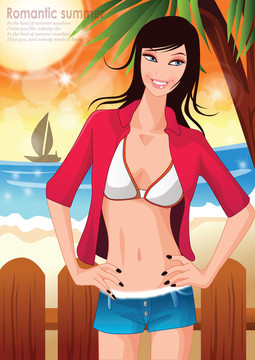Beach的女人